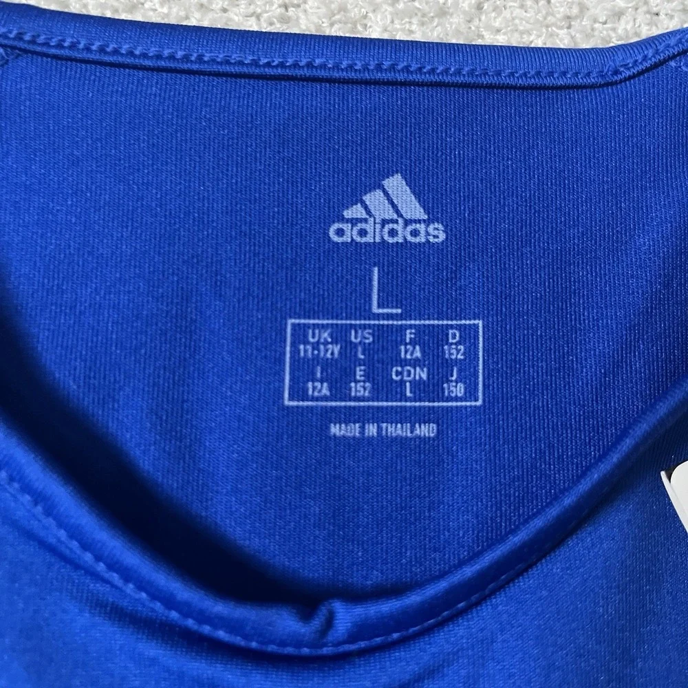 Adidas‎ Girl's Short sleeve shirt Athletic top Navy Blue youth Size Large New